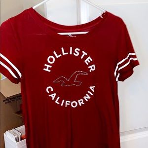 large red Hollister tee